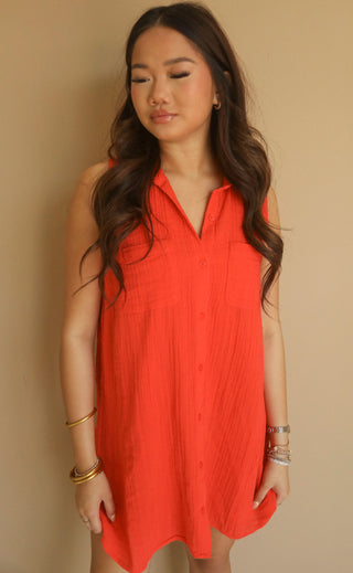 z supply: new light mini dress - cabana red