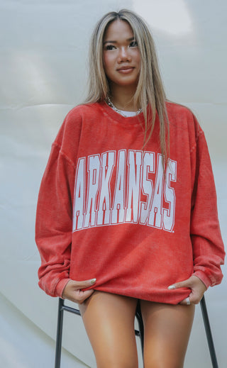 charlie southern: arkansas collegiate corded sweatshirt