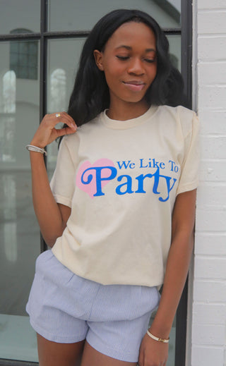 friday + saturday: we like to party heart t shirt