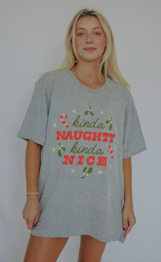 friday + saturday: kinda naughty kinda nice t shirt