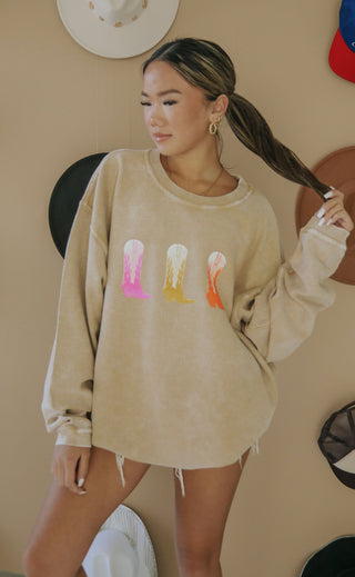 charlie southern: multi boots corded sweatshirt
