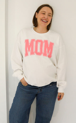 friday + saturday: classic mom sweatshirt -  pink