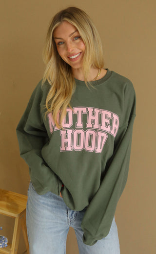 charlie southern: motherhood sweatshirt - green