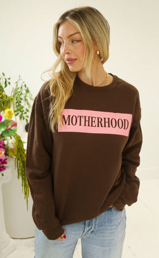 charlie southern: motherhood sweatshirt - brown