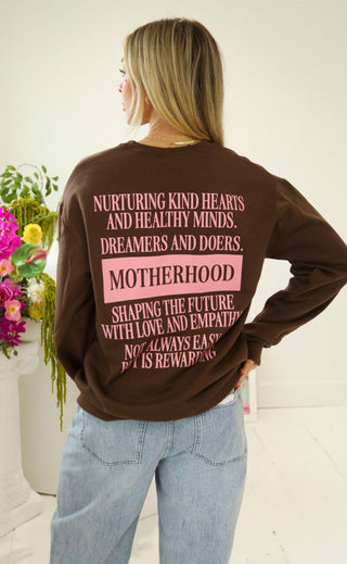 charlie southern: motherhood sweatshirt - brown