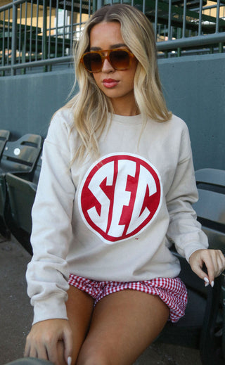 charlie southern: sec red emblem sweatshirt