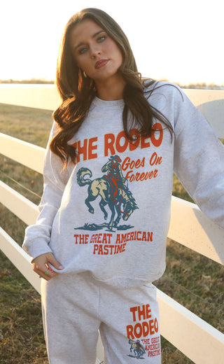 charlie southern: rodeo forever sweatshirt - grey