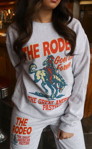 charlie southern: rodeo forever sweatshirt - grey
