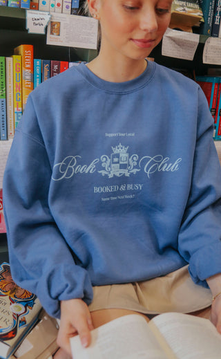 friday + saturday x jo johnson overby: book club sweatshirt