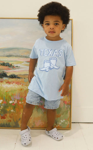 charlie southern: texas blue boots kids tee