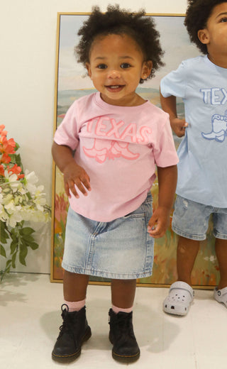 charlie southern: texas pink boots kids tee