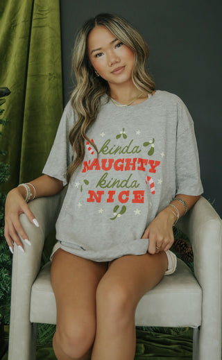 friday + saturday: kinda naughty kinda nice t shirt