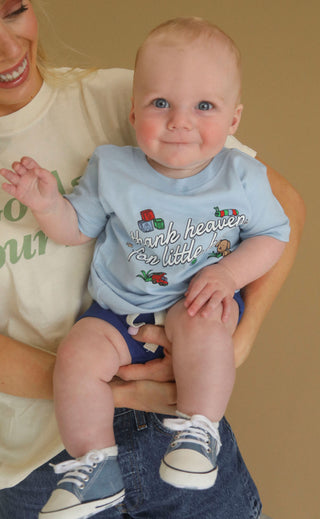 friday + saturday: thank heaven for little boys tee (baby)