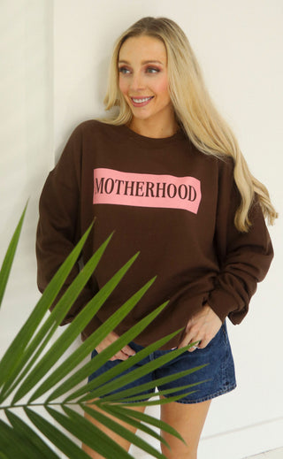 charlie southern: motherhood sweatshirt - brown
