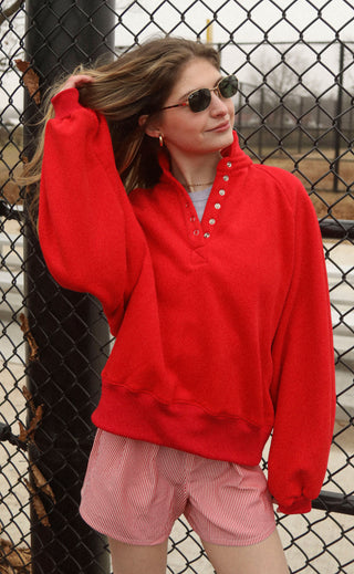 rise above sweater - red