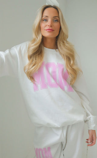 friday + saturday: mom sweatshirt - pink