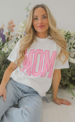 charlie southern: mom t shirt - pink
