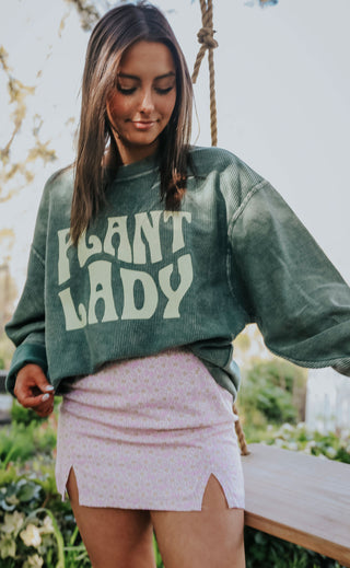 friday + saturday: plant lady corded sweatshirt