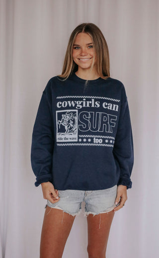 charlie southern: cowgirls can surf sweatshirt