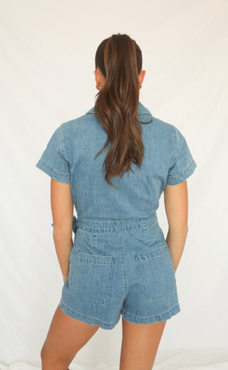 show me your mumu: stateside romper - hazy blue
