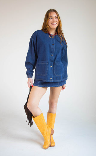 something about you denim set