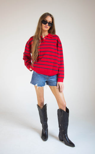 winning streak collared sweater