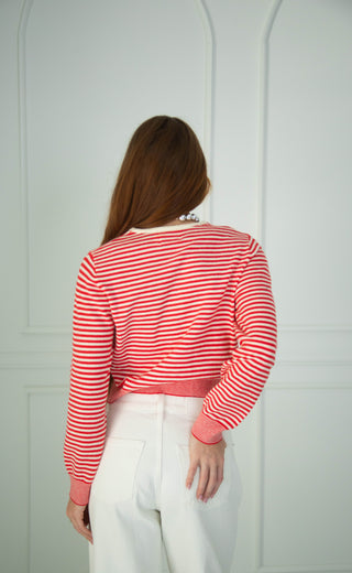 crisp lines cardigan - red