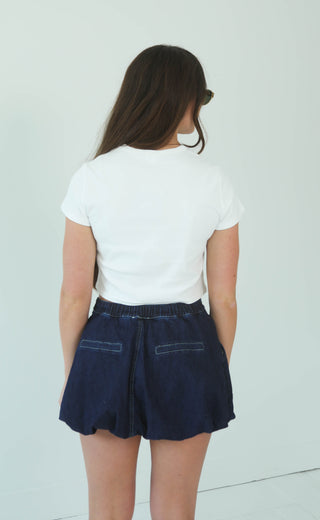 blue jean baby bubble denim mini skirt