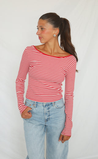 fine line striped top