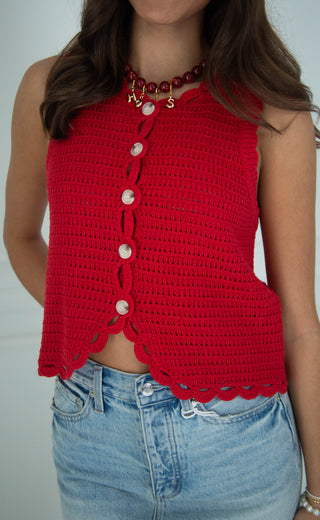 getting by scalloped crochet top