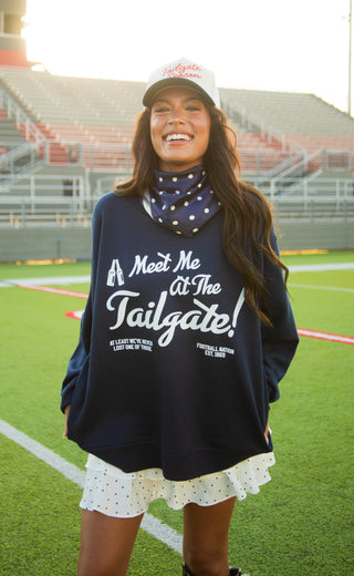 friday + saturday: meet me at the tailgate mock neck
