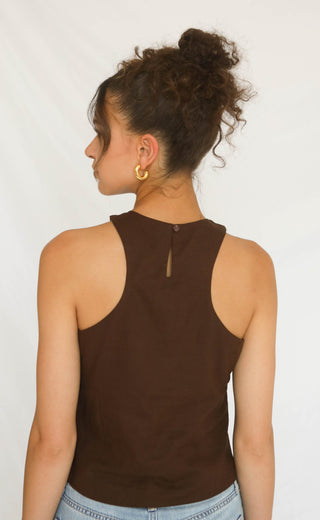 buckle and grace halter top - brown