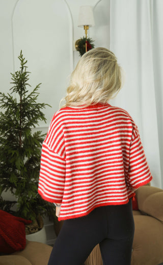 working on me striped cardigan