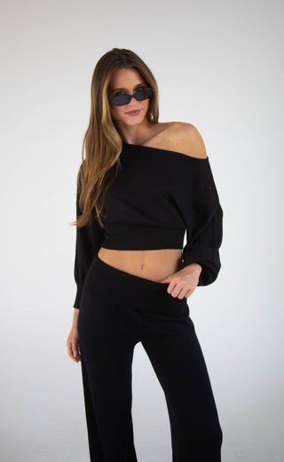 weekend travel lounge set - black