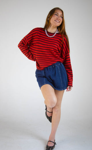heart of gold sweater - red stripe