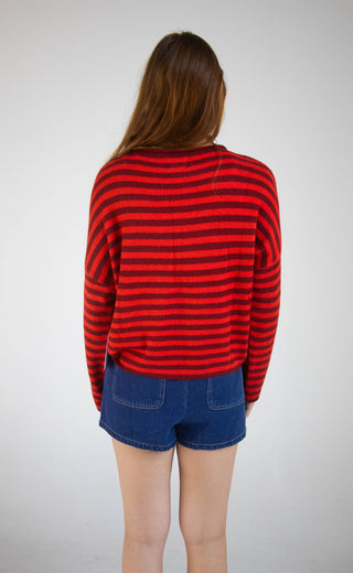 heart of gold sweater - red stripe