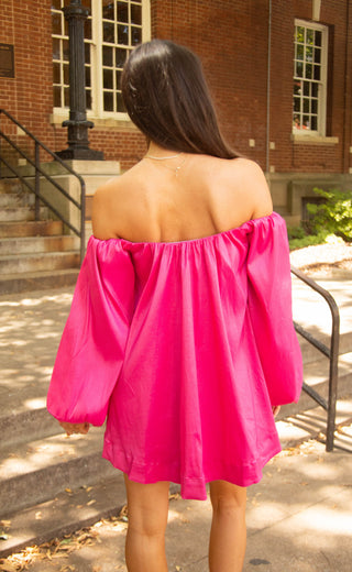 show me your mumu: brenna mini dress - dragonfruit taffeta