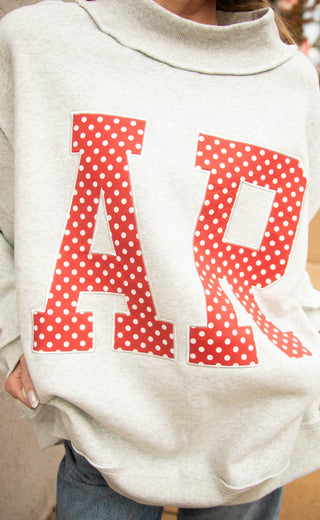 AR polkadot applique mockneck