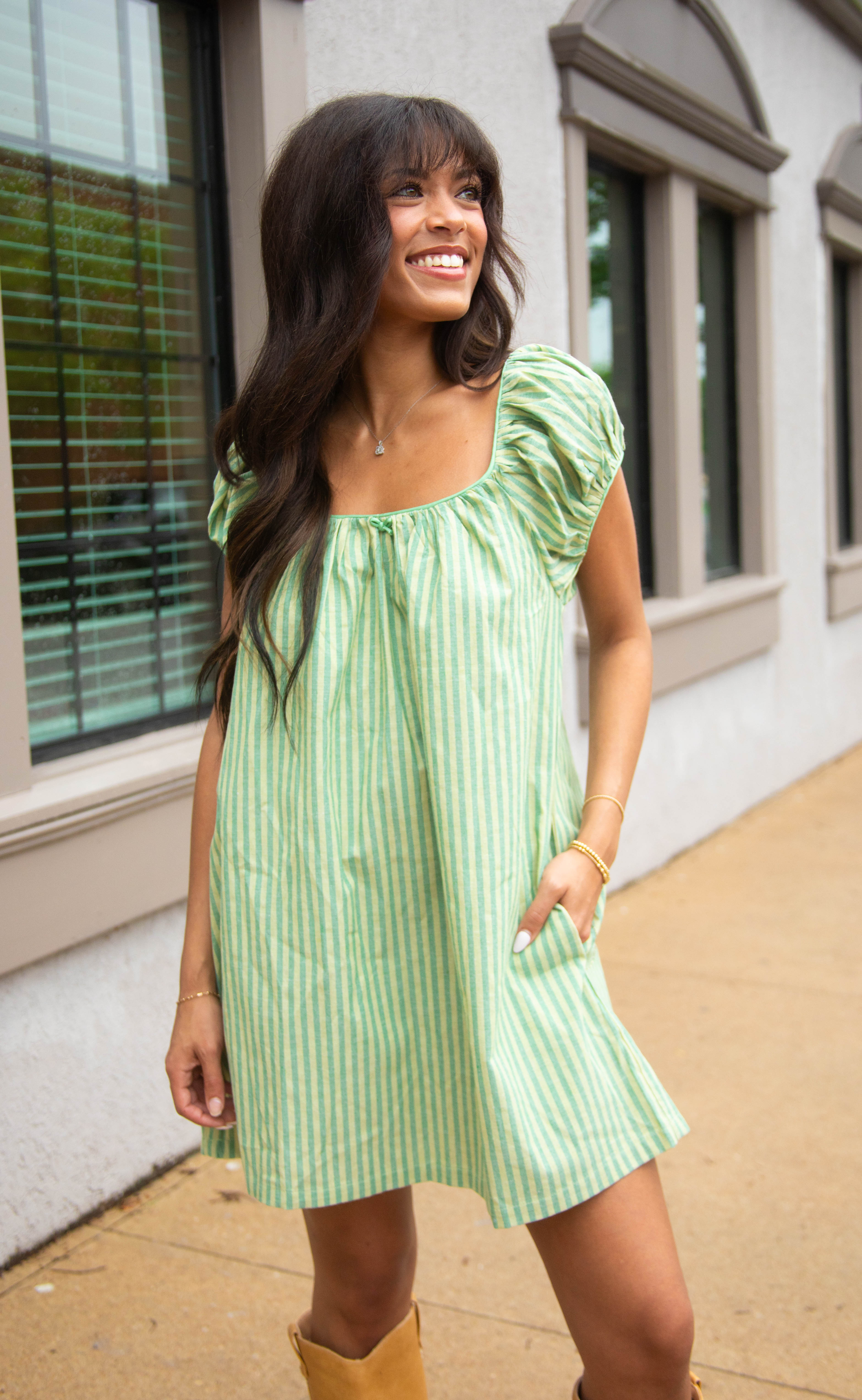 summer candy striped babydoll dress