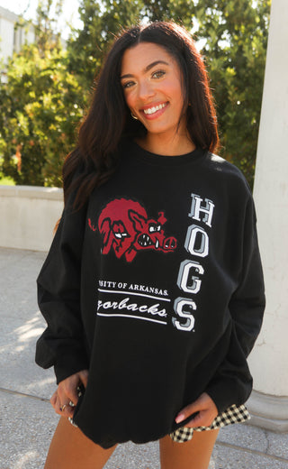 charlie southern: hogs stacked vault sweatshirt - black