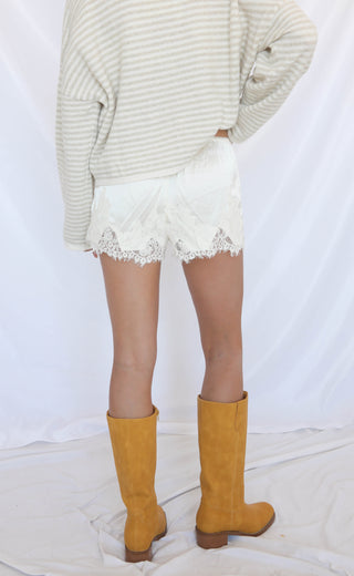 lace be with you satin shorts