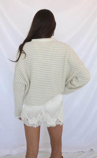 beat of your heart cardigan - cream stripe