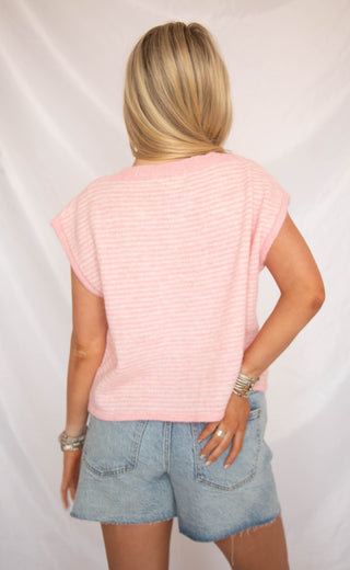 for my whole life sleeveless cardigan - pink