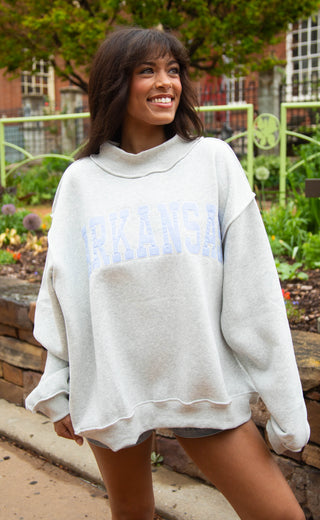 arkansas stripe mockneck - blue stripe