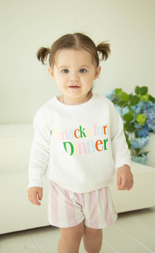 friday + saturday: snacks for dinner toddler sweatshirt