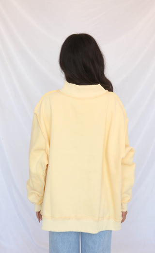 dilly dally mock neck sweatshirt - yellow