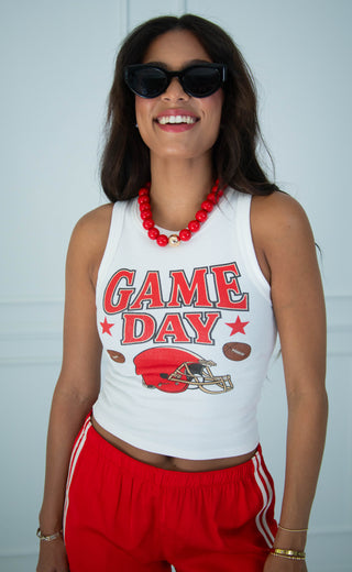 game day graphic ribbed tank