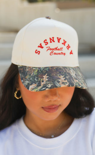 charlie southern: arkansas football country trucker hat - camo