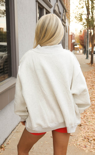 introvert / extrovert reversible mock neck sweatshirt