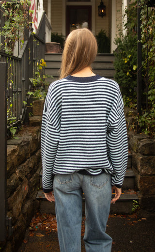 feel the blues stripe sweater